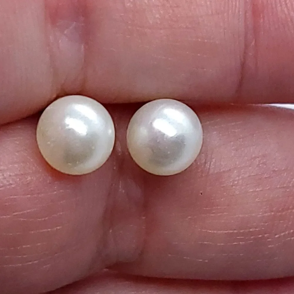 Pearl Stud Earrings 8mm Classic Bridal Wedding Quiet Luxury Jewelry Teen Gift